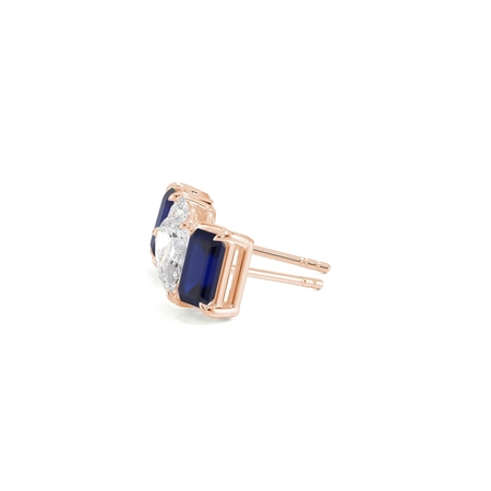 Toi Et Moi Pear Diamond & Emerald-Cut Blue Sapphire Diamond Earrings