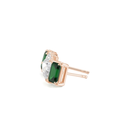 Toi Et Moi Pear Diamond & Emerald-Cut Emerald Diamond Earrings