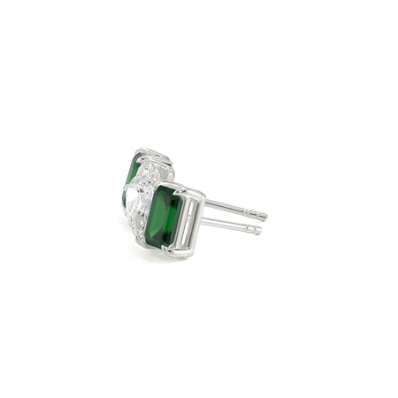 Toi Et Moi Pear Diamond & Emerald-Cut Emerald Diamond Earrings