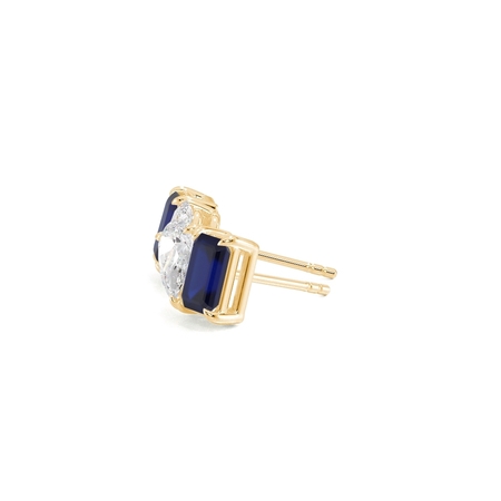 Toi Et Moi Pear Diamond & Emerald-Cut Blue Sapphire Diamond Earrings
