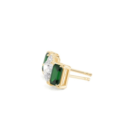 Toi Et Moi Pear Diamond & Emerald-Cut Emerald Diamond Earrings