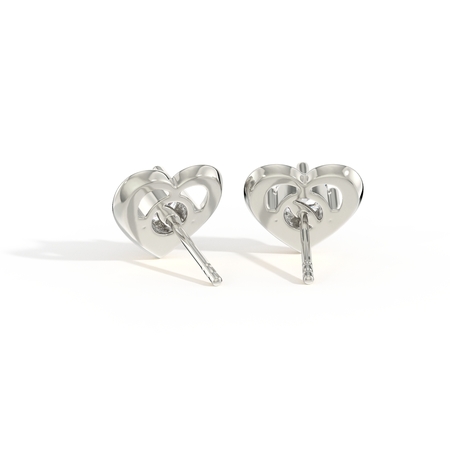 Heart Embrace Diamond Solitaire Stud Earrings