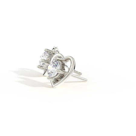 Kolczyki Sztyfty Solitaire Z Diamentem Heart Embrace