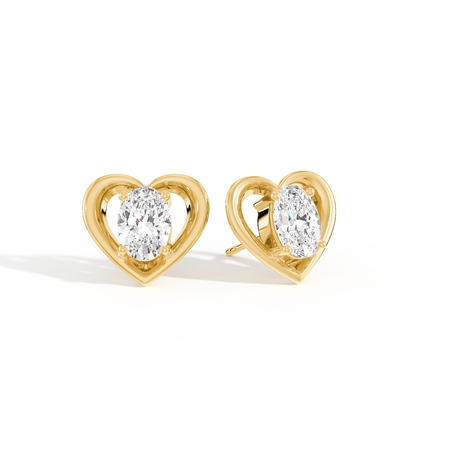 Herzumarmung Diamant-Solitär-Ohrstecker