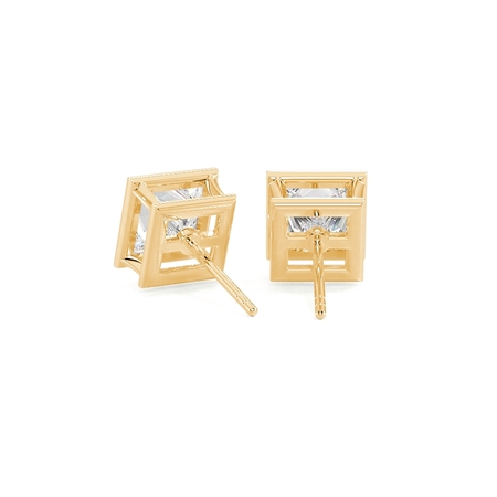Bezel Set Diamond Stud Earrings