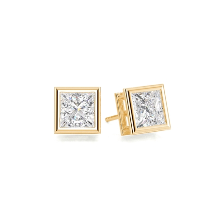 Bezel Set Diamond Stud Earrings