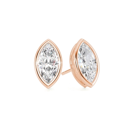 Bezel Set Diamond Stud Earrings