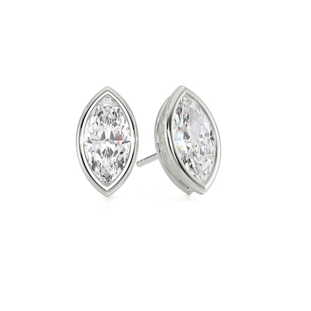 0,50 Karat Marquise-Diamant-Ohrstecker mit Zargenfassung