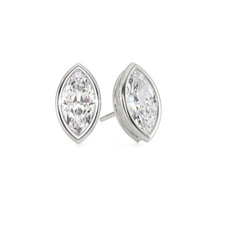 0.50ct Marquise Diamond Bezel-Set Stud Earrings