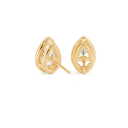Bezel Set Diamond Stud Earrings