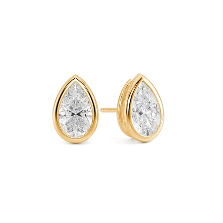 Bezel Set Diamond Stud Earrings