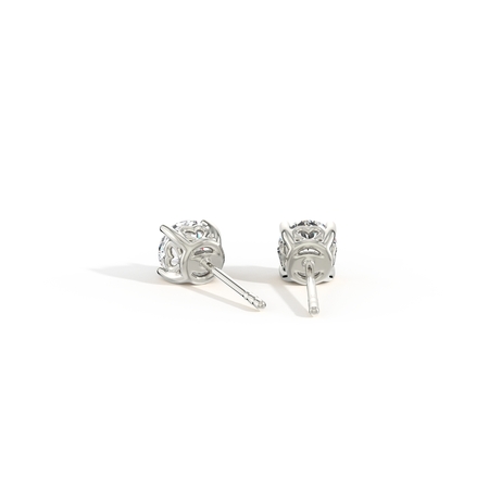 Hidden Heart Solitaire Diamond Stud Earrings