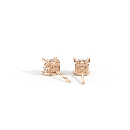 Hidden Heart Solitaire Diamond Stud Earrings