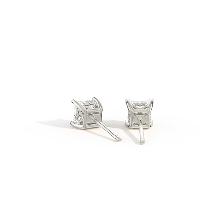 Hidden Heart Solitaire Diamond Stud Earrings