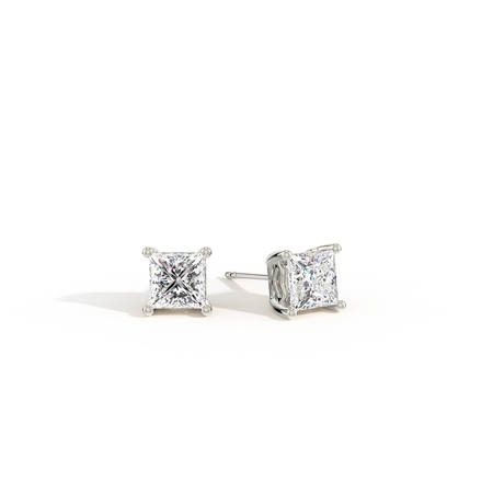 Hidden Heart Solitaire Diamond Stud Earrings