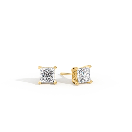 Hidden Heart Solitaire Diamond Stud Earrings