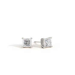 Hidden Heart Solitaire Diamond Stud Earrings