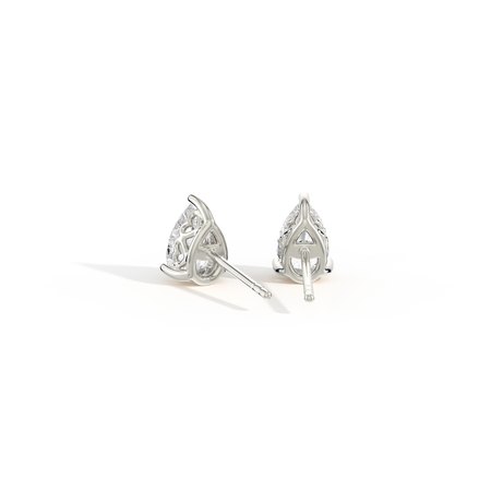 Hidden Heart Solitaire Diamond Stud Earrings