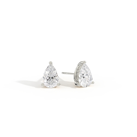 Hidden Heart Solitaire Diamond Stud Earrings