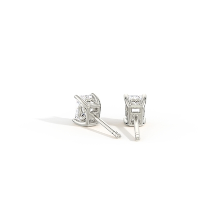 Hidden Heart Solitaire Diamond Stud Earrings