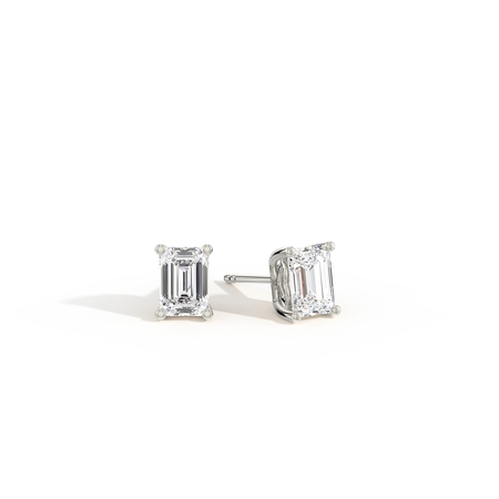 Hidden Heart Solitaire Diamond Stud Earrings