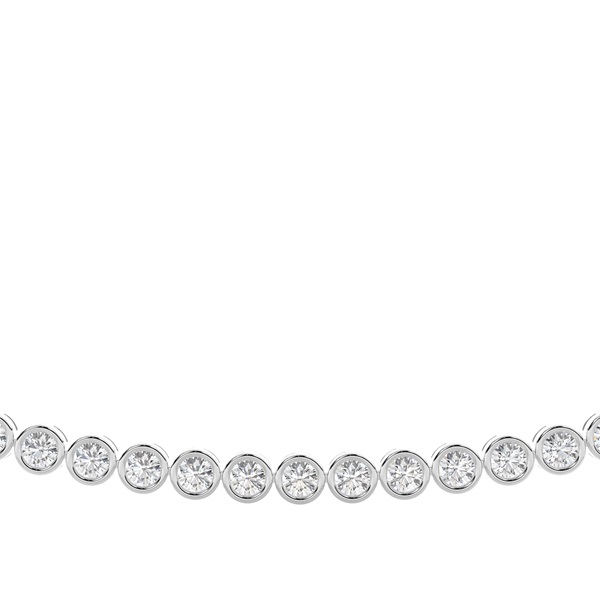 Full Bezel Setting Round Diamond Tennis Necklace