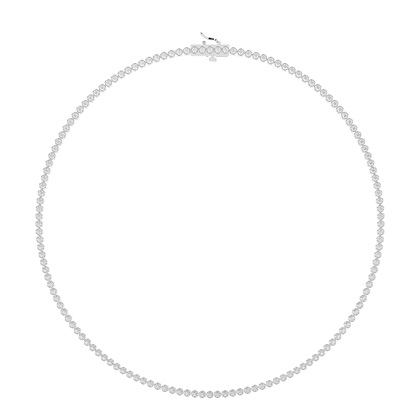 Full Bezel Setting Round Diamond Tennis Necklace