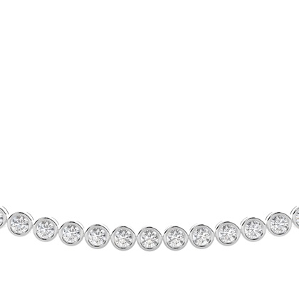 Full Bezel Setting Round Diamond Tennis Necklace