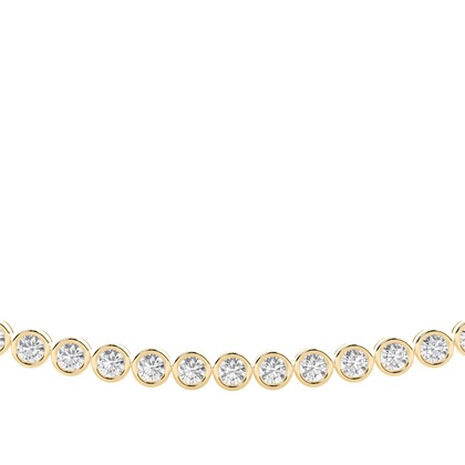 Yellow Gold Tennis Necklace Diamond Pendants