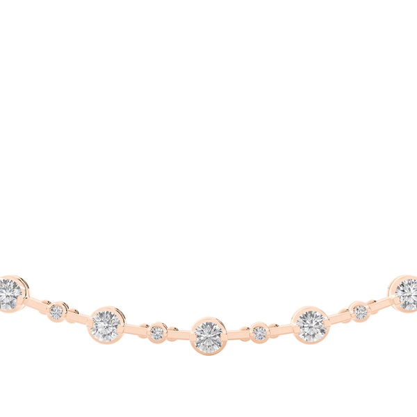 2 Prong Setting Round Diamond Necklace