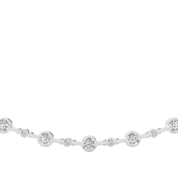 2 Prong Setting Round Diamond Necklace