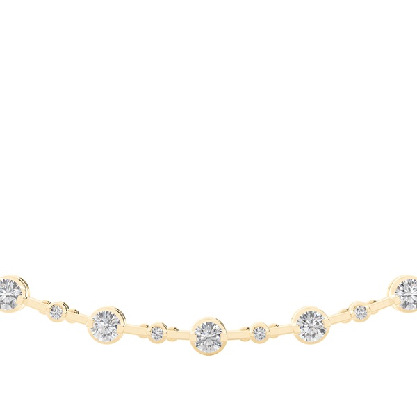 2 Prong Setting Round Diamond Necklace
