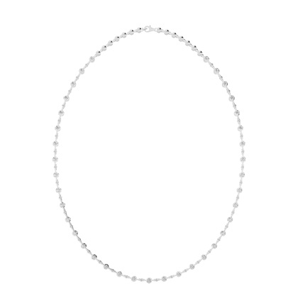 2 Prong Setting Round Diamond Necklace