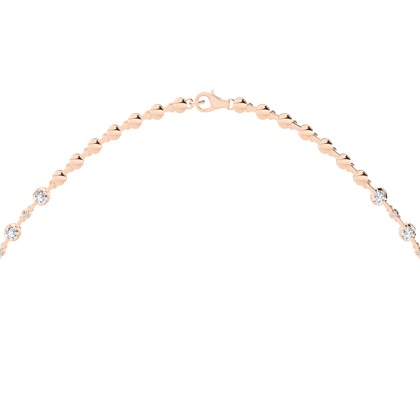 Tennis Halskette mit runden Diamanten in einer 2 Krappenfassung