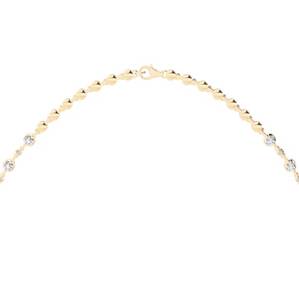 2 Prong Setting Round Diamond Necklace