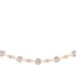 2 Prong Setting Round Diamond Necklace