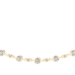 2 Prong Setting Round Diamond Necklace
