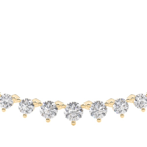 3 Prong Setting Round Diamond Tennis Necklace