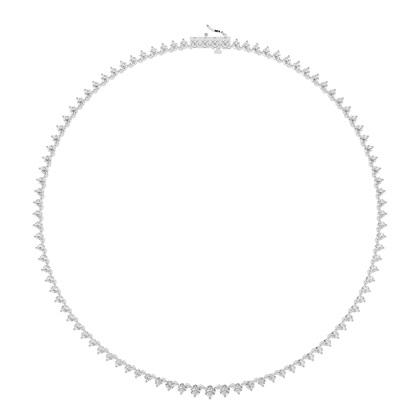 3 Prong Setting Round Diamond Tennis Necklace