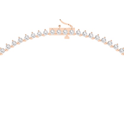 Tennis Halskette mit runden Diamanten in einer 3 Krappenfassung