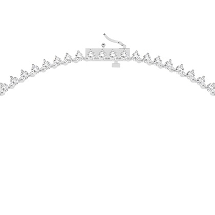 3 Prong Setting Round Diamond Tennis Necklace
