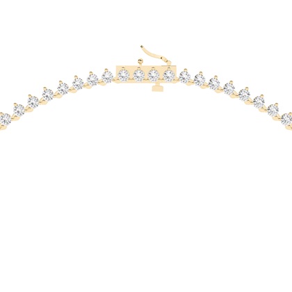 3 Prong Setting Round Diamond Tennis Necklace