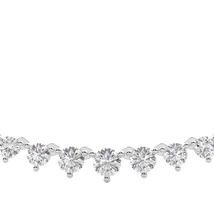 3 Prong Setting Round Diamond Tennis Necklace