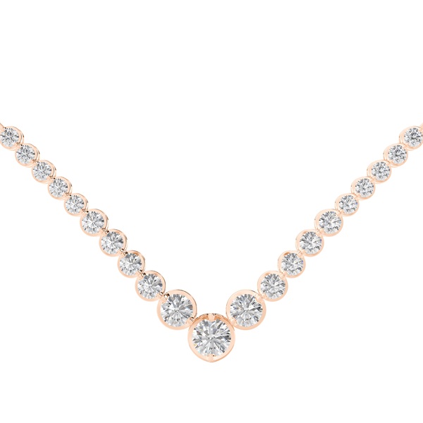 2 Prong Setting Round Diamond Necklace