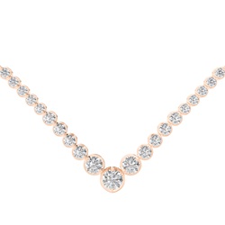 2 Prong Setting Round Diamond Necklace