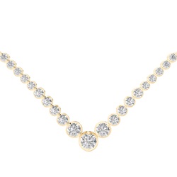 2 Prong Setting Round Diamond Necklace