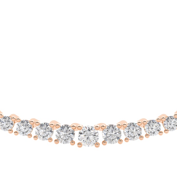 4 Prong Setting Round Diamond Tennis Necklace