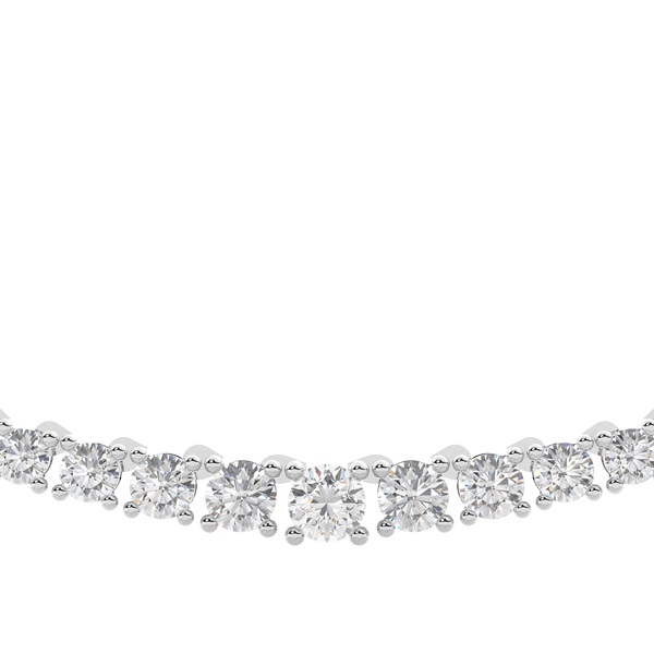 4 Prong Setting Round Diamond Tennis Necklace