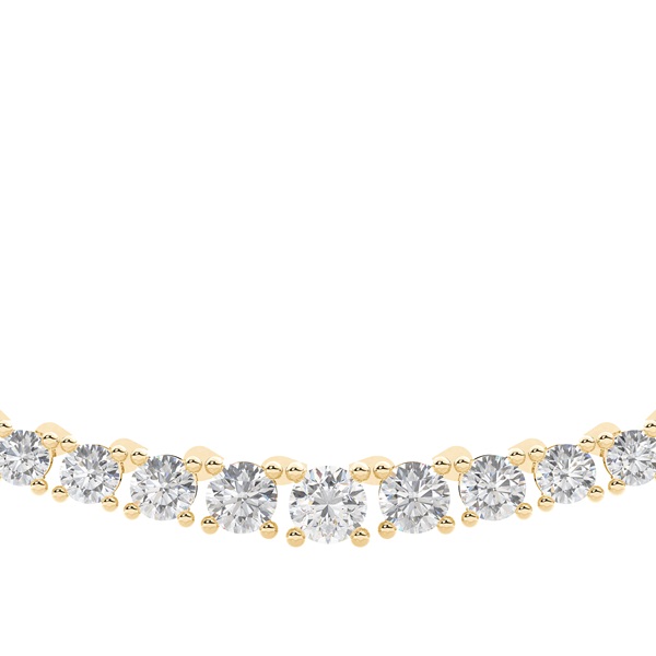 4 Prong Setting Round Diamond Tennis Necklace