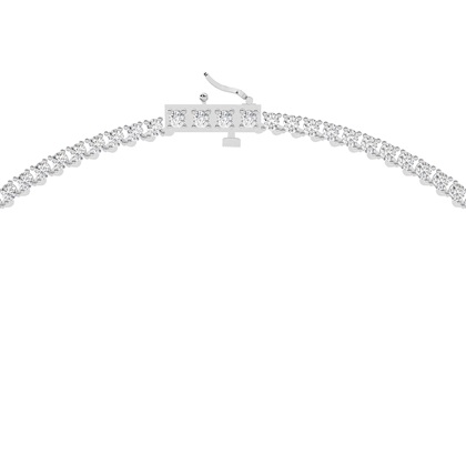 4 Prong Setting Round Diamond Tennis Necklace